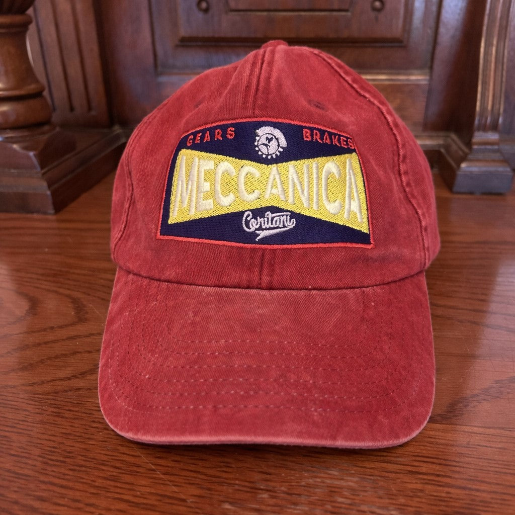 Meccanica Gears Brakes Antique Red Cotton Baseball Cap