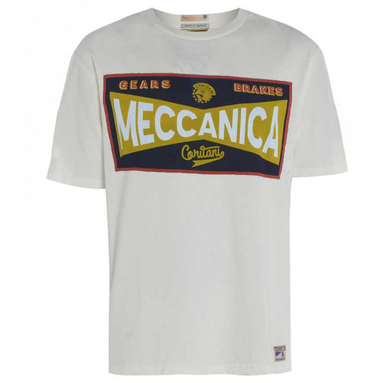Meccanica Clothing Classic 'Toolbox' Screen-Print T-Shirt White/Yellow