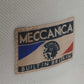 Meccanica clothing white polo built in Britain label on front lower right
