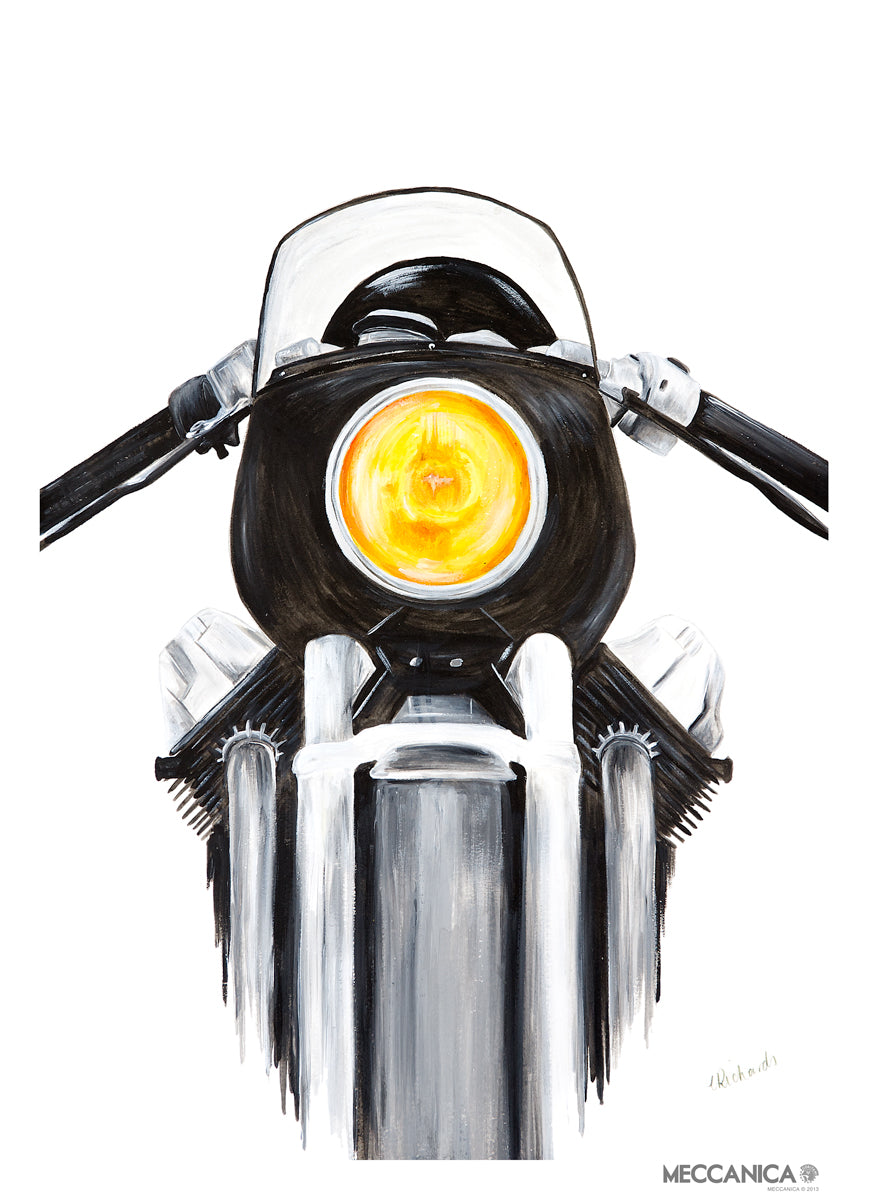 Moto Guzzi Black Cafe Racer Print