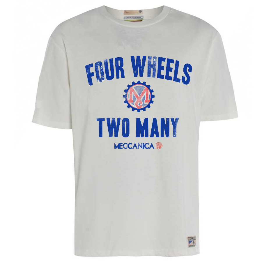 Meccanica Classic Men's T-Shirt Two Wheels White