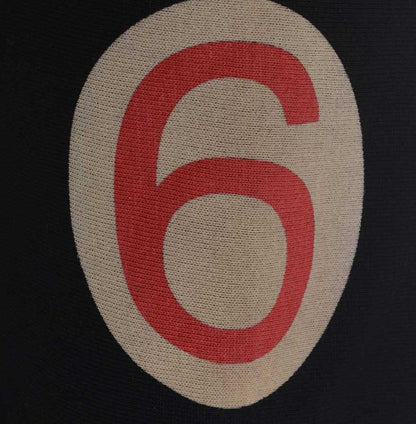 Men’s British-made black cotton logo T-shirt by Meccanica with racing number 6