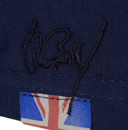Men’s British-made navy blue cotton Fun graphic T-shirt by Meccanica with union flag label