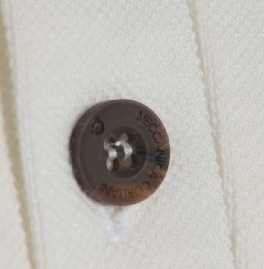 Meccanica Clothing white polo button detail