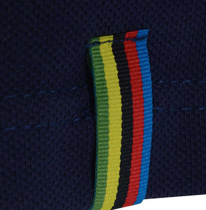 Meccanica-british-made-cotton polo-shirt-navy-blue-screen-printed champions loop