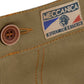 Detail front British made beige narrow leg chino jeans - triple stitched
