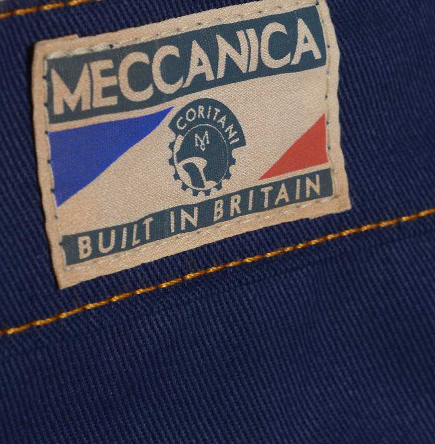 Detail Cotton British made blue narrow leg chino jeans - triple stitched