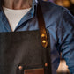 selvedge denim apron leather strap removable