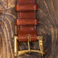 english leather belt brown brass buckle