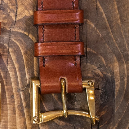 english leather belt in brown brass quick release buckle