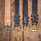 vegetable tanned english leather belts brass and nickel buckles