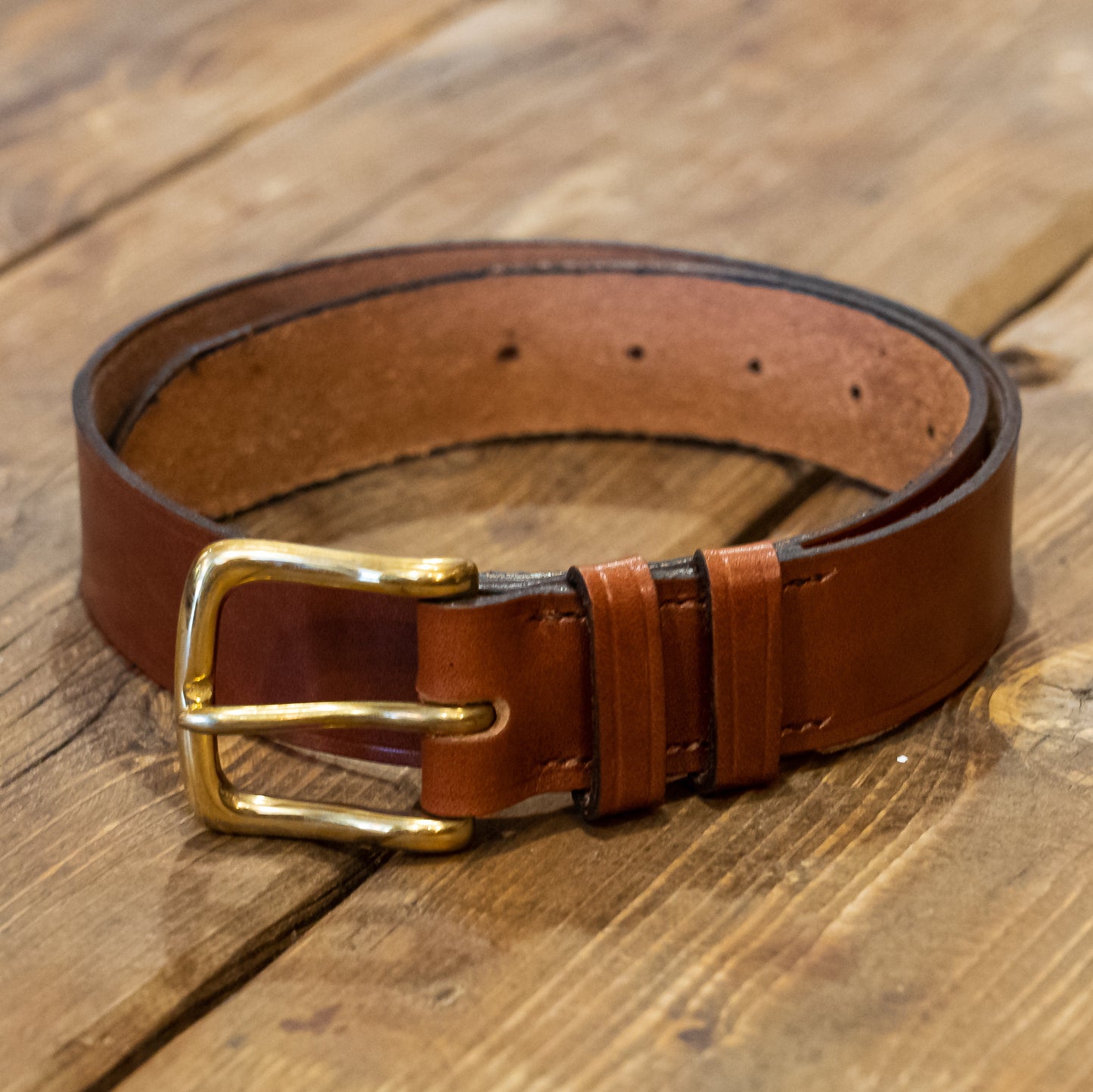 sedgewick saddlery leather tan belt brass buckle english made