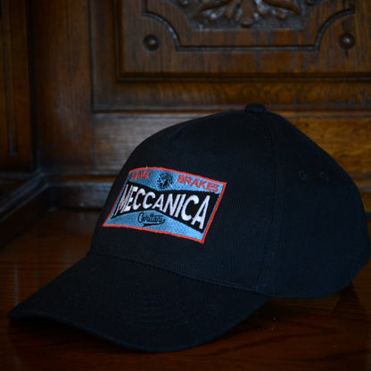 Meccanica British Black Logo Baseball Cap 100% Cotton Classic Design